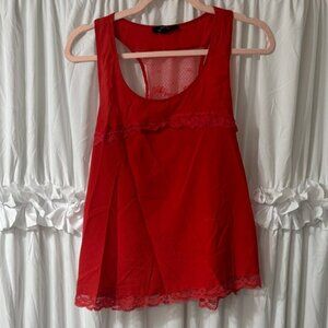 Iris Red Lace Trim Camisole
